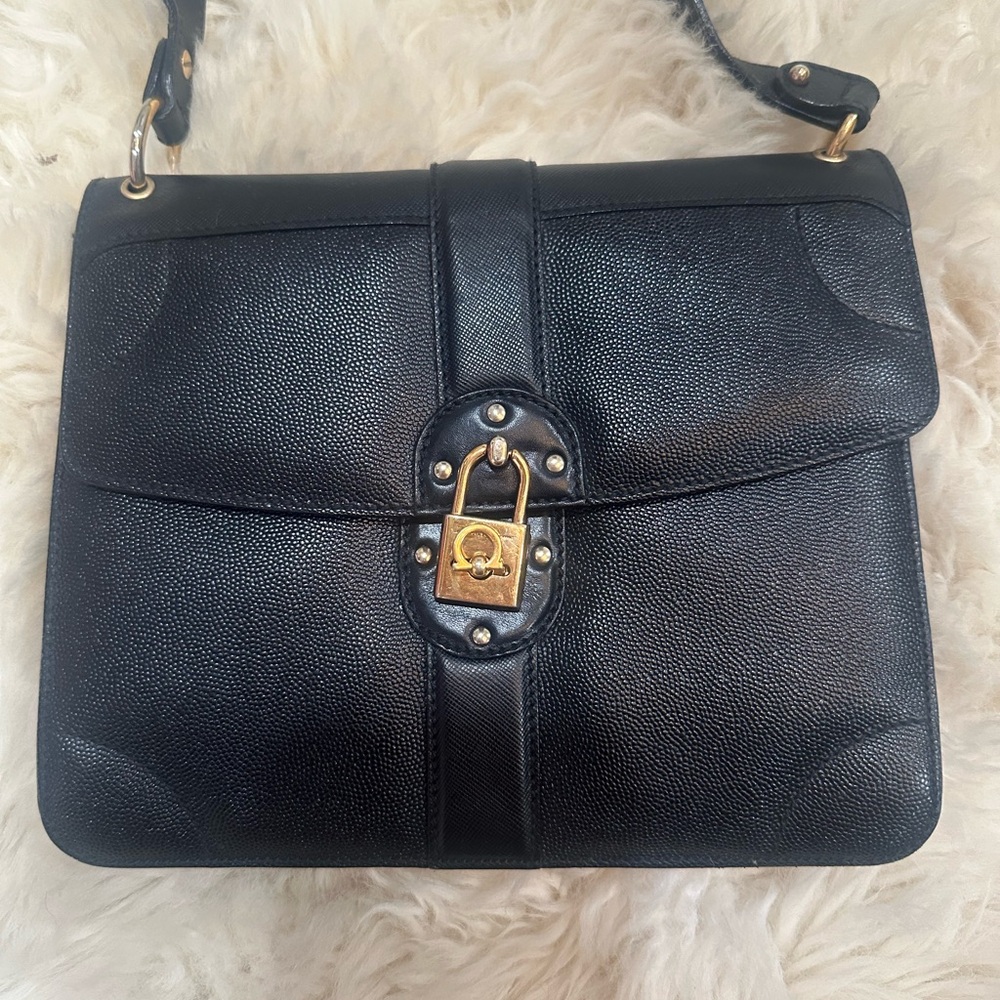 Vintage Salvatore Ferragamo Crossbody Lock Bag.